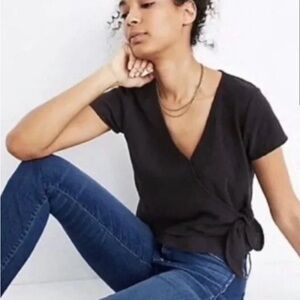 Madewell Short Sleeve Front Tie Wrap
